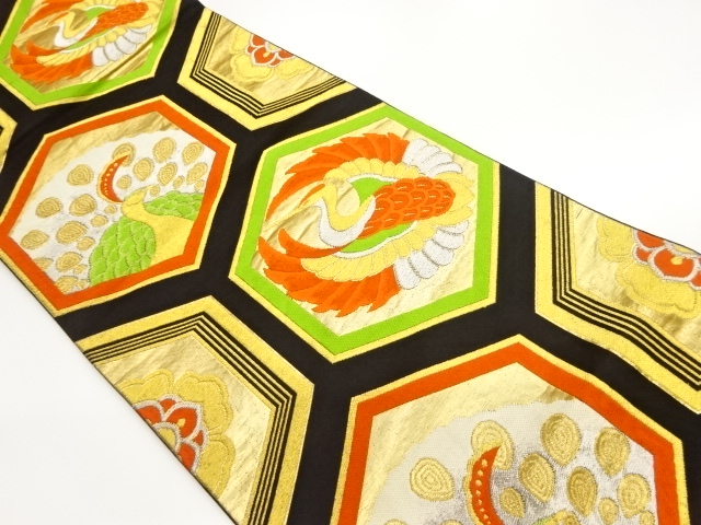 JAPANESE FUKURO OBI / WOVEN KIKKO PATTERN